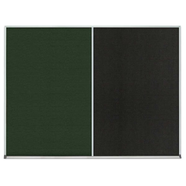 Single Door Radius Corkboard, 18"x24", Sat, UV7000RC-SATIN-MEDGRY